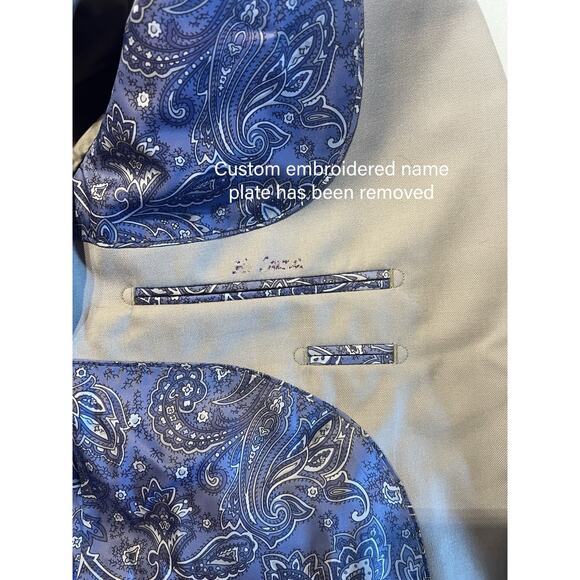 Custom Bespoke 48R Khaki Beige Blazer Sport Coat Jacket Loaded - Picture 10 of 16